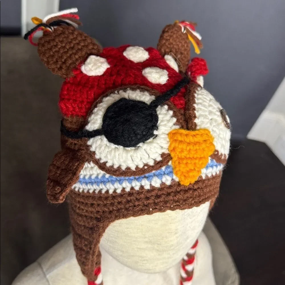Daisy Baby Unisex Owl Pirate Hook Crocheted Hat Beanie 0-6 months NEW